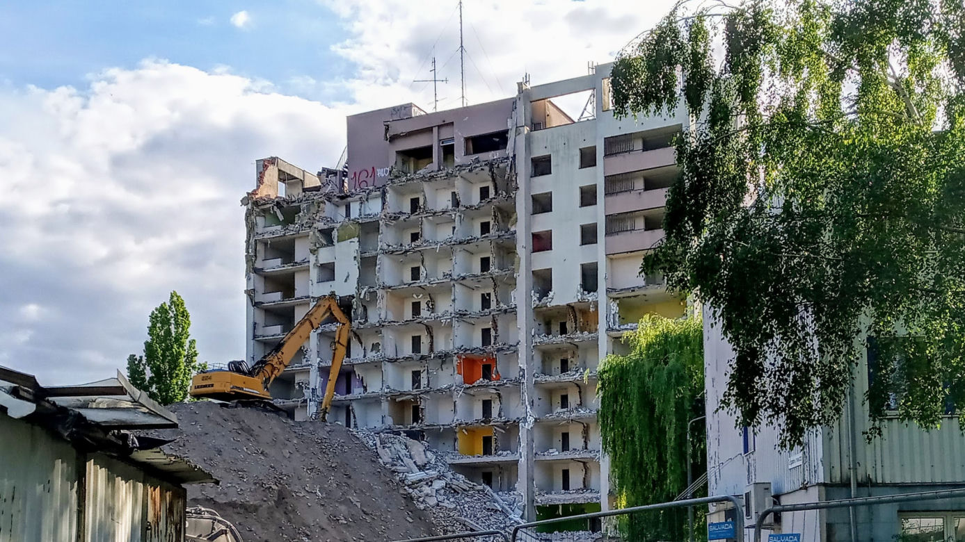 Rozbiórka Domu Marynarza - czerwiec 2020