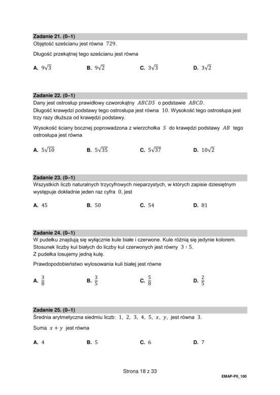 Matura 2025 - matematyka