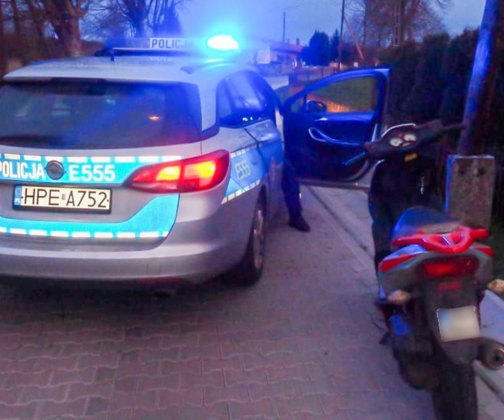 WŁADCA SZOS! Pijany uciekał przed policją... na skuterze. Wpadł, bo jechał bez kasku