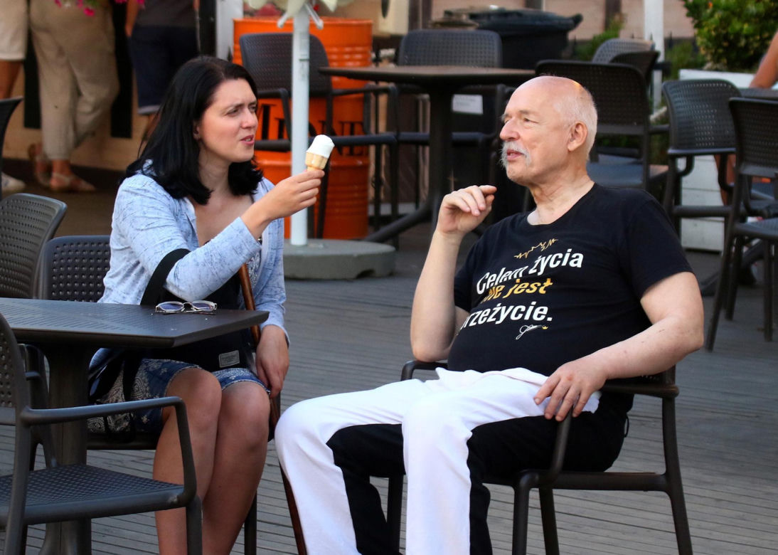 Janusz Korwin-Mikke z żoną