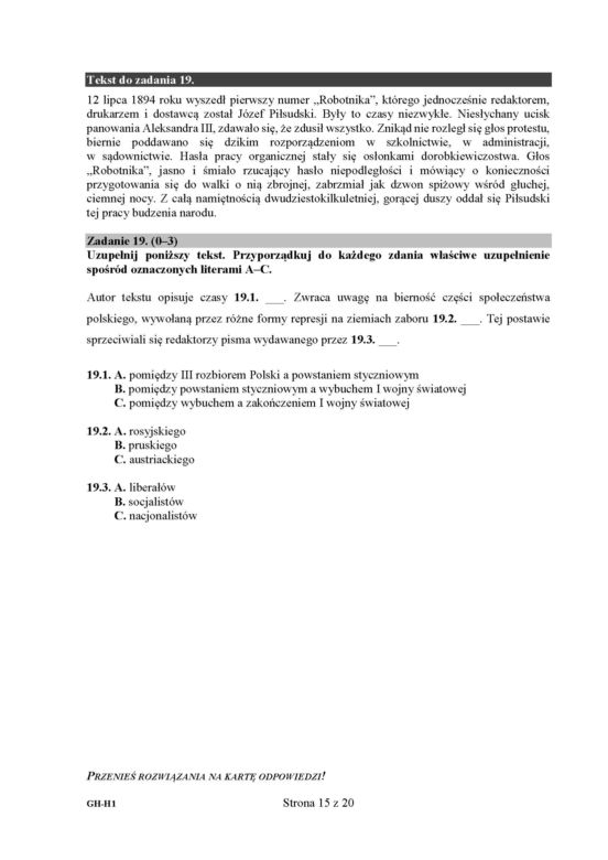 Egzamin gimnazjalny 2019