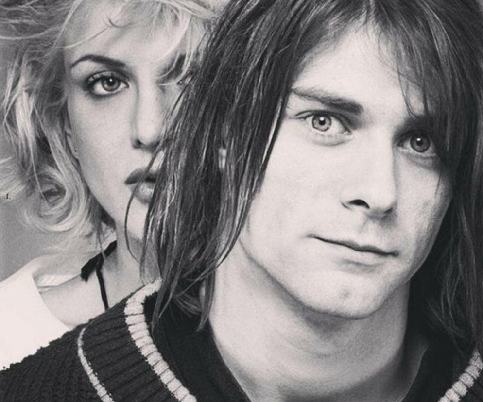Kurt Cobain i Courtney Love na czarno-białym portrecie. O dochodowym micie martwych gwiazd przeczytasz na EskaRock.