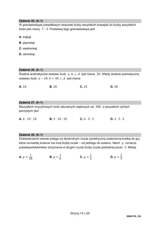 Matura 2022: matematyka, poprawka. Arkusz PDF