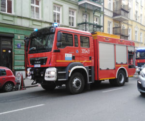Pożar kamienicy przy ul. Emilii Plater w Szczecinie
