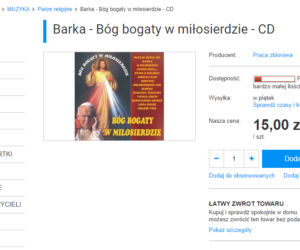 To ojciec Rydzyk sprzedaje w swoim sklepie. Są gry biblijne, komórki, a nawet pamiątki z Peru