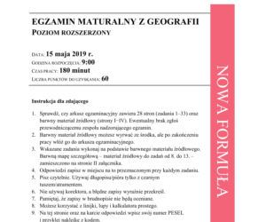 Matura 2019 geografia rozszerzona. ARKUSZE I ODPOWIEDZI