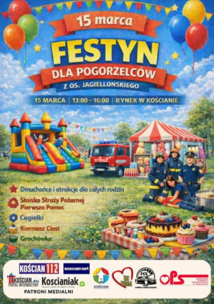 W centrum miasta dla mieszkańców. W Kościanie organizują „Festyn dla pogorzelców z os. Jagiellońskiego”