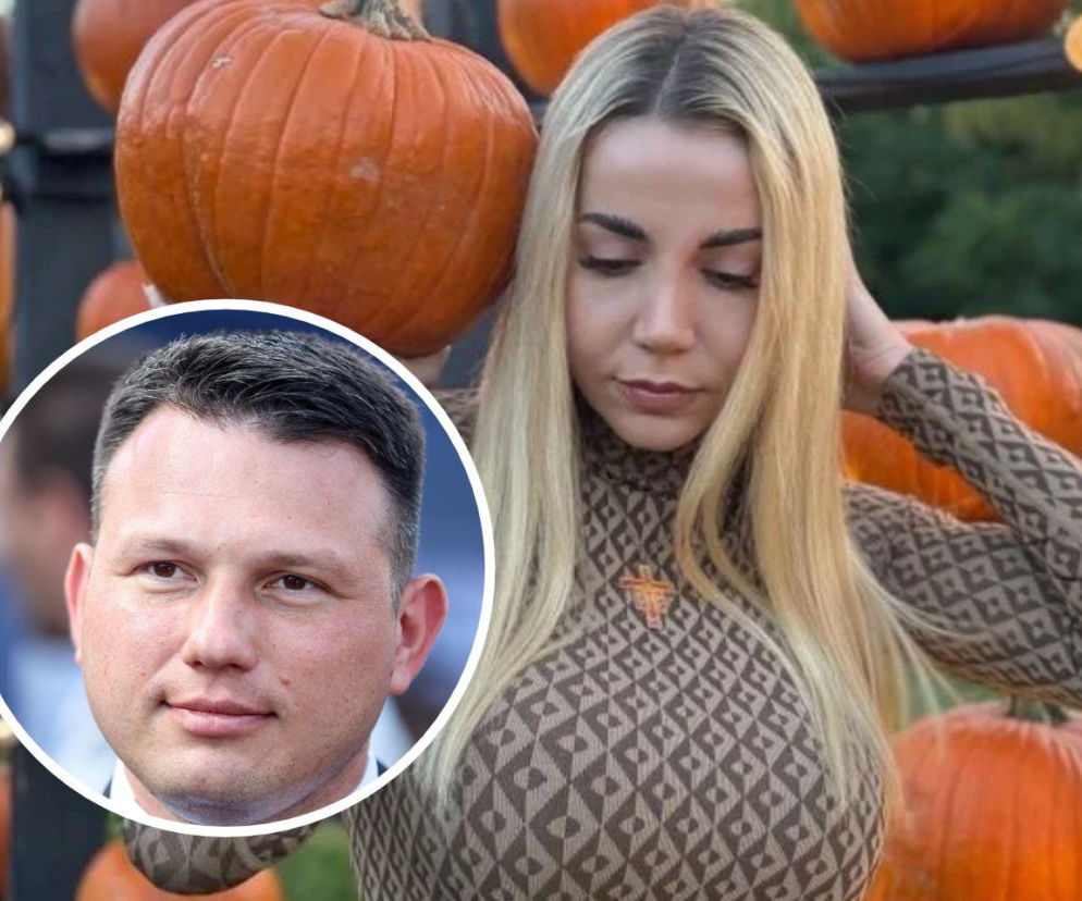 Marianna Schreiber z dynią. Na miniaturze poseł Sławomir Mentzen. O wyzwaniu na pojedynek sprawnościowy przeczytasz w Eska.