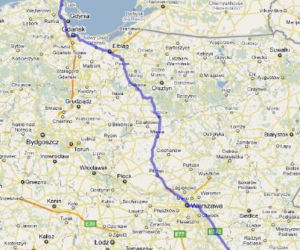Trasa E77 Lublin-Władysławowo - mapka