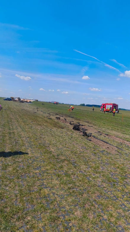 Incydent podczas treningów przed pokazami Antidotum Airshow w Lesznie. Samolot wylądował bez podwozia