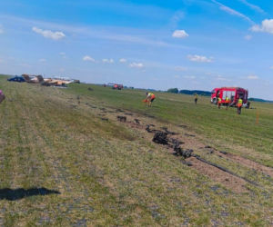 Incydent podczas treningów przed pokazami Antidotum Airshow w Lesznie. Samolot wylądował bez podwozia
