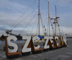 Napis Szczecin na Łasztowni