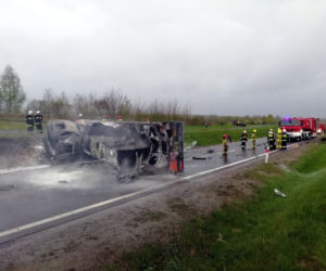WYPADEK:  Tragedia na krajowej 77-ce! Spłonęła cysterna!