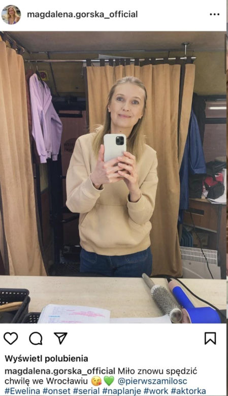 Pierwsza miłość. Magdalena Górska na planie