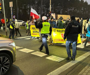 Protest pieszych w Łomiankach