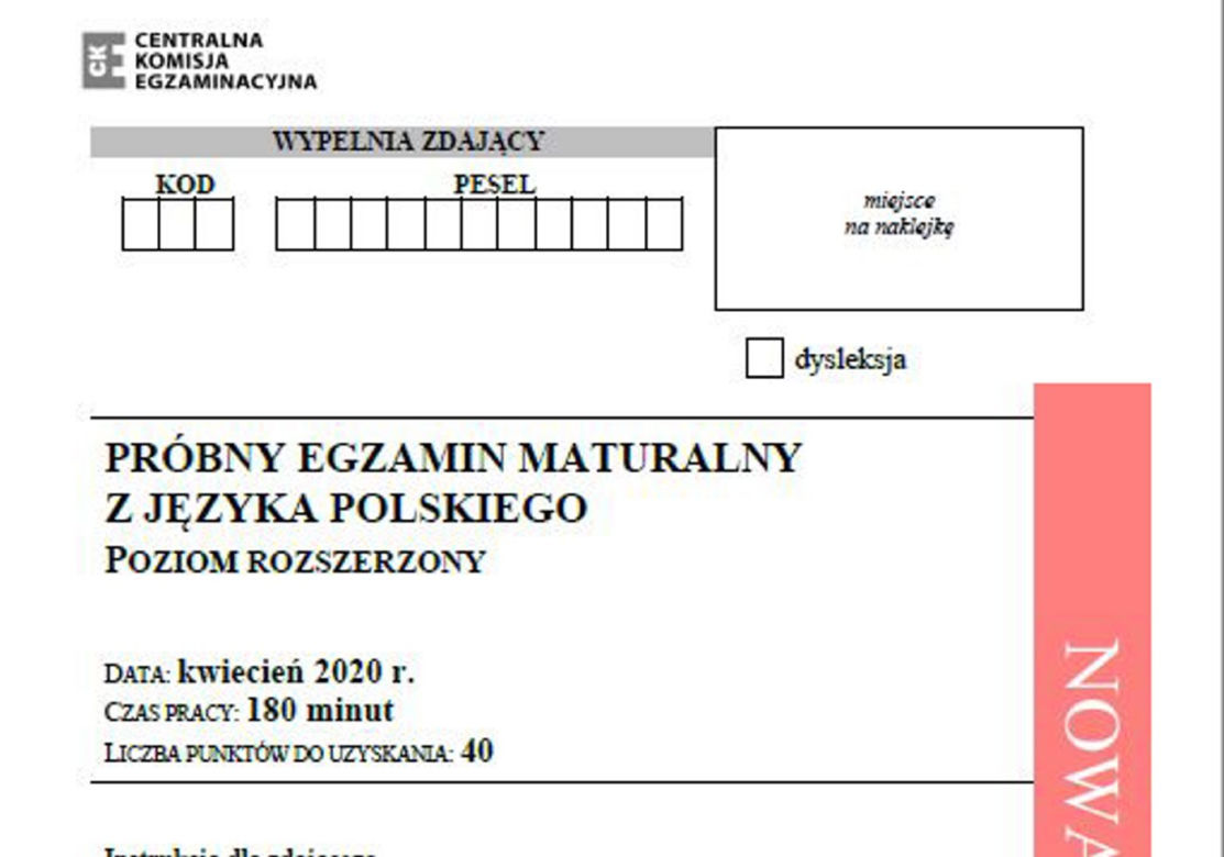 Matura próbna 2020 język polski - rozszerzony