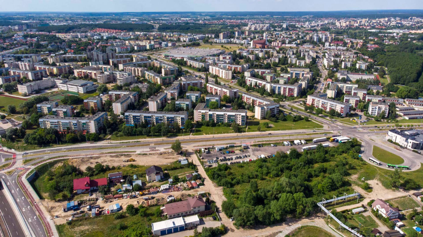 Trasa niepodległości z lotu ptaka. To największa drogowa inwestycja w Białymstoku