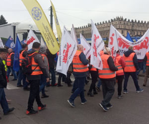 Protest hutników w Krakowie