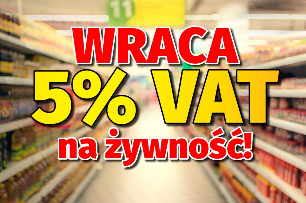 Wraca 5 procentowy VAT na żywność 