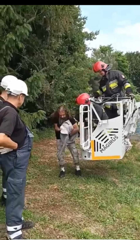 Strażacy z Przemyśla uratowali bocianie pisklę, którego mama zginęła