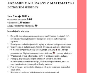 Matura 2016 matematyka poziom rozszerzony