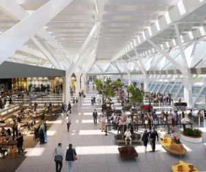 Wizualizacja terminala lotniska we Florencji z winnicą na dachu według projektu architekta Rafaela_Vinoly