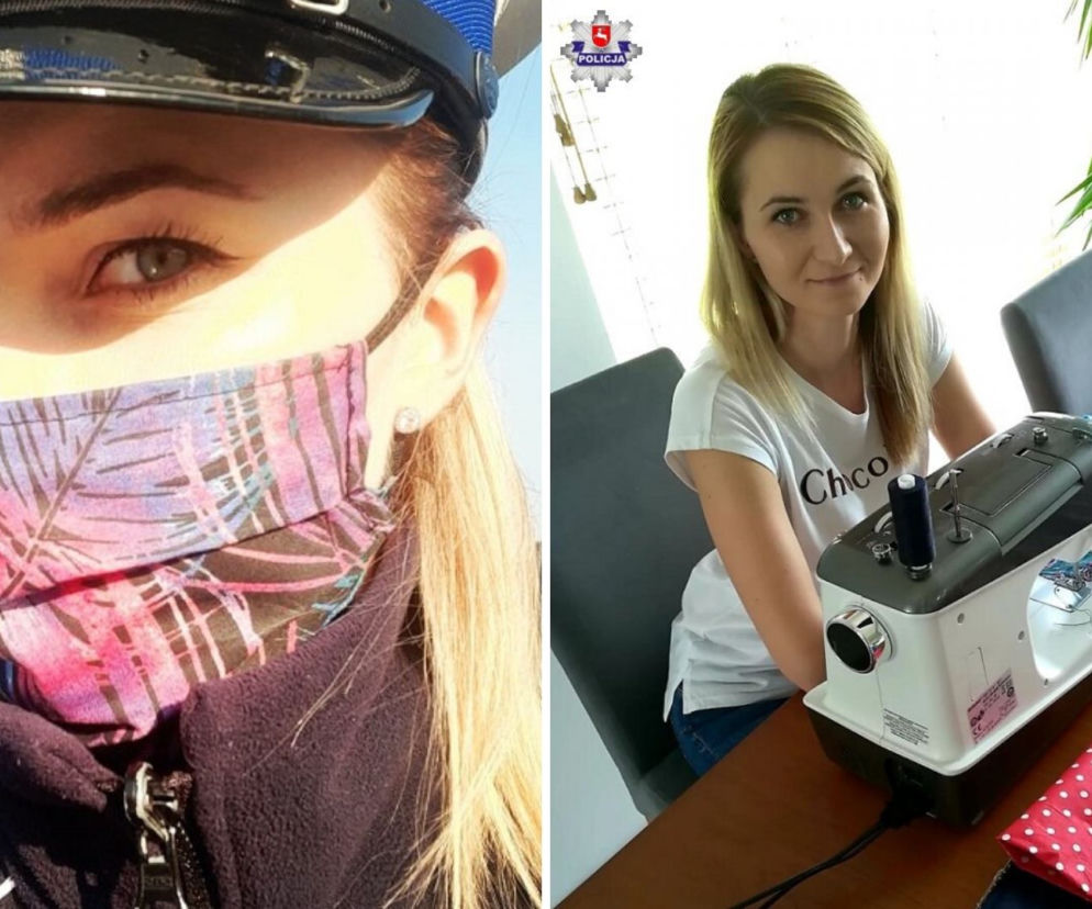 Biała Podlaska: Po służbie szyje maseczki. „Cieszę się, że mogę pomagać” [ZDJĘCIA]