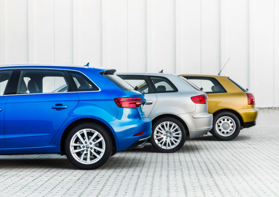 trzy generacje Audi A3