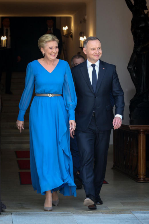Agata Duda na niebiesko