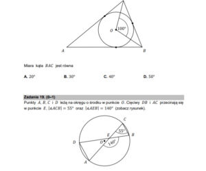 Matura poprawkowa z matematyki 2021 - zadania zamknięte 18-19 (1 punkt)