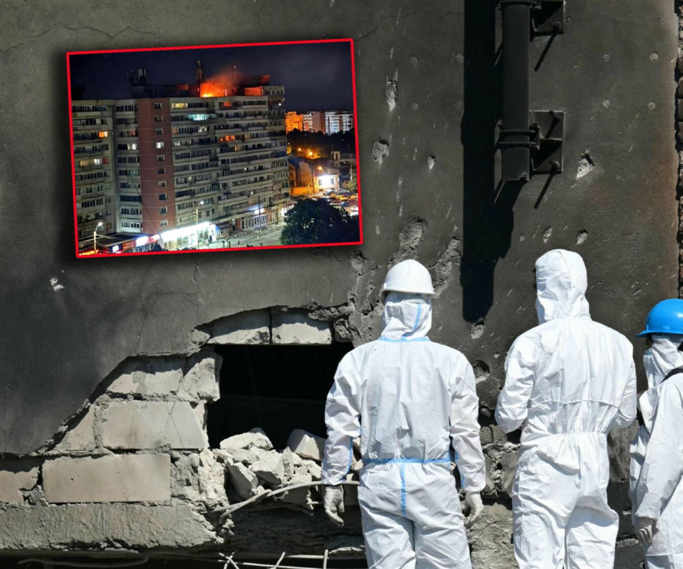 Dron wbił się w blok w Rumunii! Wielki pożar, są ranni
