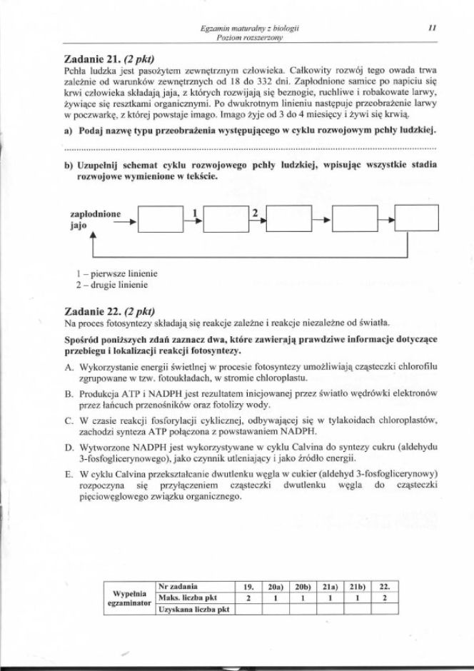 MATURA 2012 BIOLOGIA poziom ROZSZERZONY 14.05.2012 - ARKUSZE, ZADANIA, PYTANIA, ODPOWIEDZI