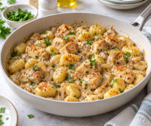 Kurczak i gnocchi z jednej patelni. Sos jest tak dobry, że wycieram go kluskami do końca