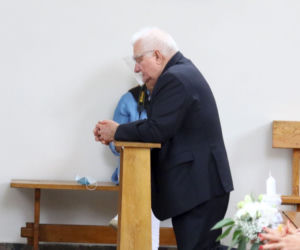 Lech Wałęsa na niedzielnej mszy