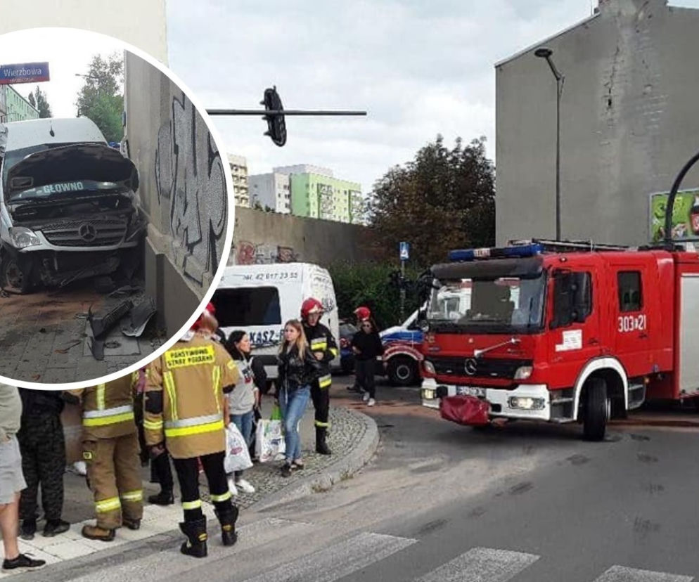 Groźny wypadek busa i osobówki w centrum Łodzi