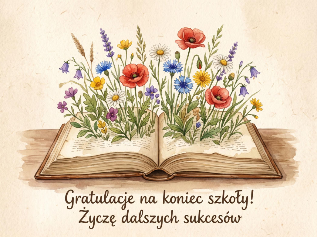 Kartka dla ucznia na zakończenie roku szkolnego
