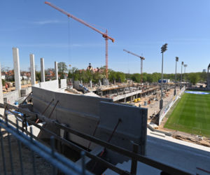Trwa budowa Stadionu Miejskiego im. Floriana Krygiera w Szczecinie 