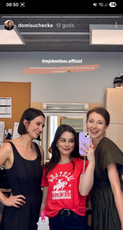M jak miłość po wakacjach. Agnes (Amanda Mincewicz), Basia (Karina Woźniak), Natalka (Dominika Suchecka) na planie