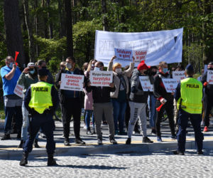 Protesty na granicy w Świnoujściu - 8 maja 2020