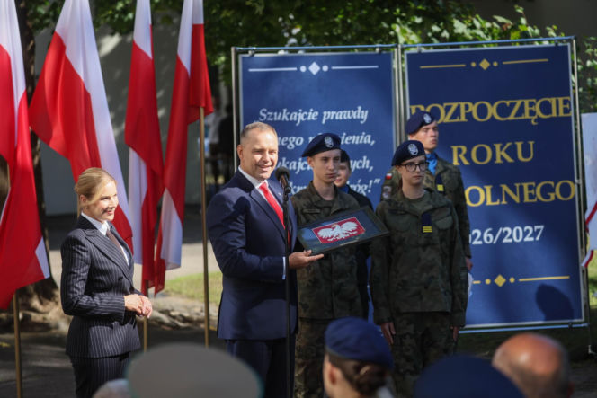 Karol i Marta Nawroccy na rozpoczęciu roku szkolnego