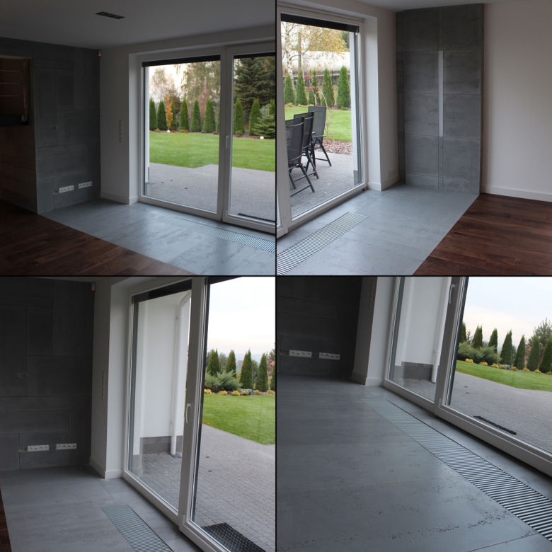 Beton architektoniczny - płyty betonowe na ścianie LUXUM