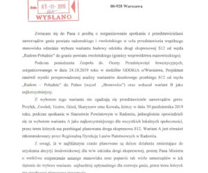 Budowa trasy S12. Samorządowcy z powiatu radomskiego i zwoleńskiego za wariantem A