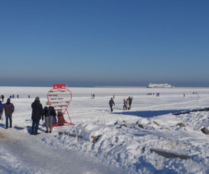 Plaża w Świnoujściu w zimowej odsłonie