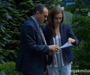 M jak miłość. Monika (Anna Wendzikowska), Górecki (Wojciech Wysocki)