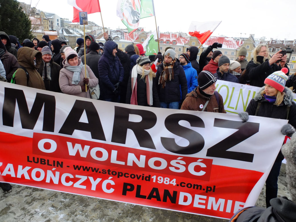 Protest antyszczepionkowców w Lublinie. Początek był przerażający