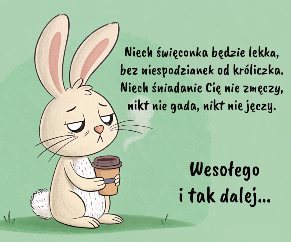 Śmieszne kartki wielkanocne. Zabawne obrazki z tekstem na Wielkanoc