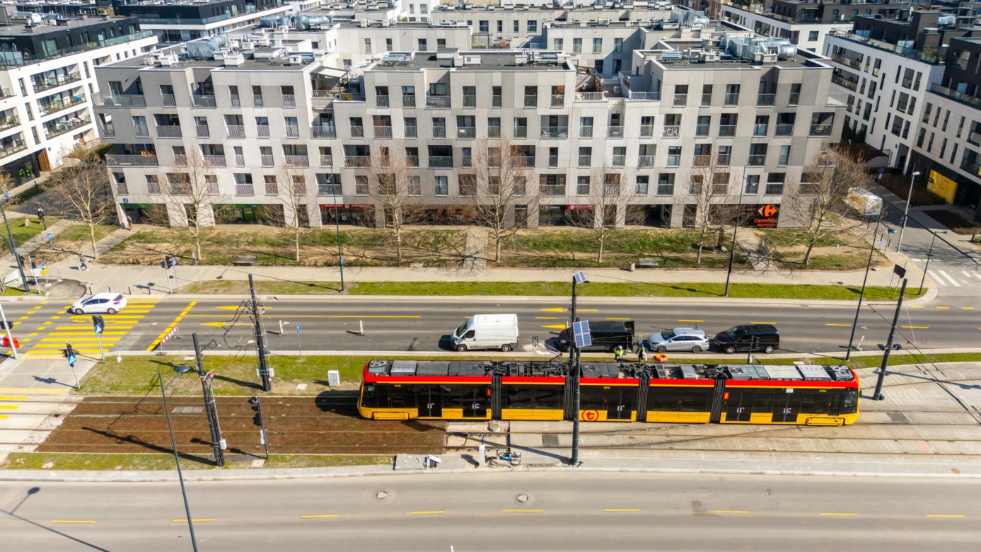 Tramwaj do Wilanowa blisko końca trasy