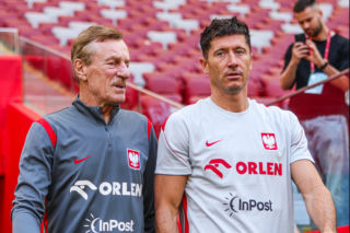 Robert Lewandowski i trening reprezentacji Polski