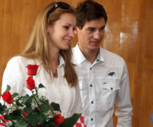 Kamil Stoch i Ewa Bilan-Stoch w Proszowicach