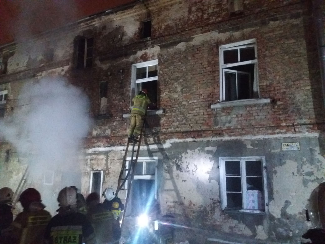 Pożar mieszkania na Wybickiego w Grudziądzu